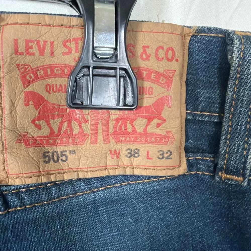 Levis 505 Jeans Mens‎ 38x32 Blue Regular Fit Straight Leg Denim